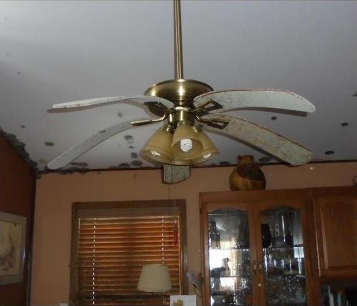 Ceiling fan that was affected by humidity and mold 