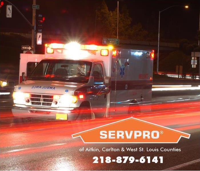 An ambulance is seen racing to the scene of an accident.